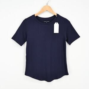 Universal Standard Stovepipe Pima Cotton Blend Tee Navy Blue 4XS 0/00 NWT